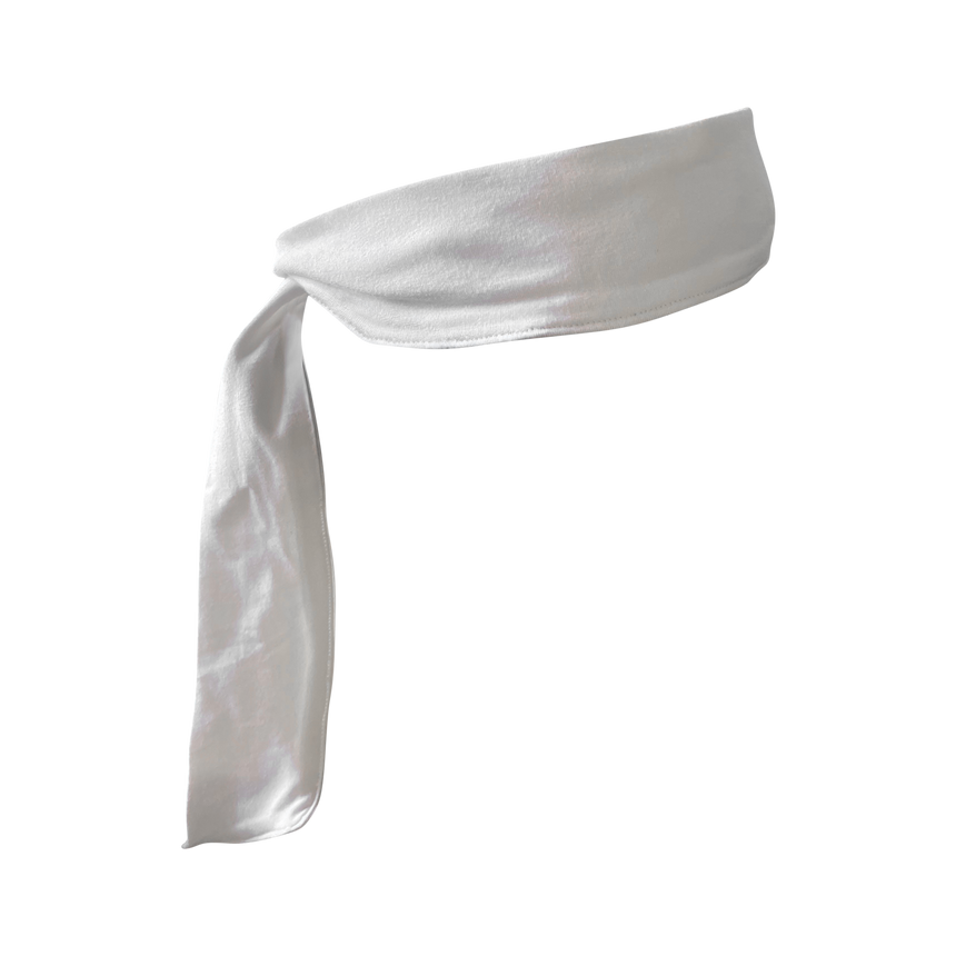 white tie up headband