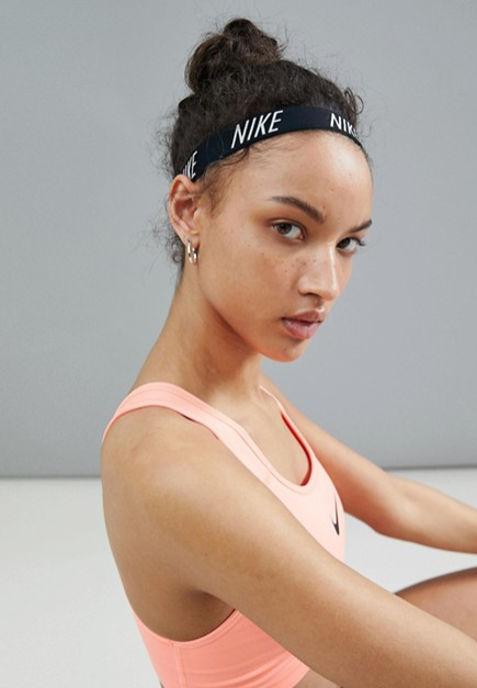 Nike black elastic wide headband