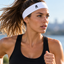 White Spandex Running Headband 