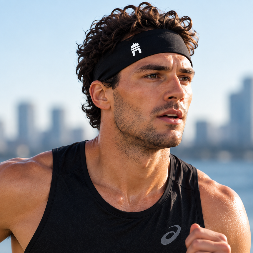 Black Spandex Running Headband 